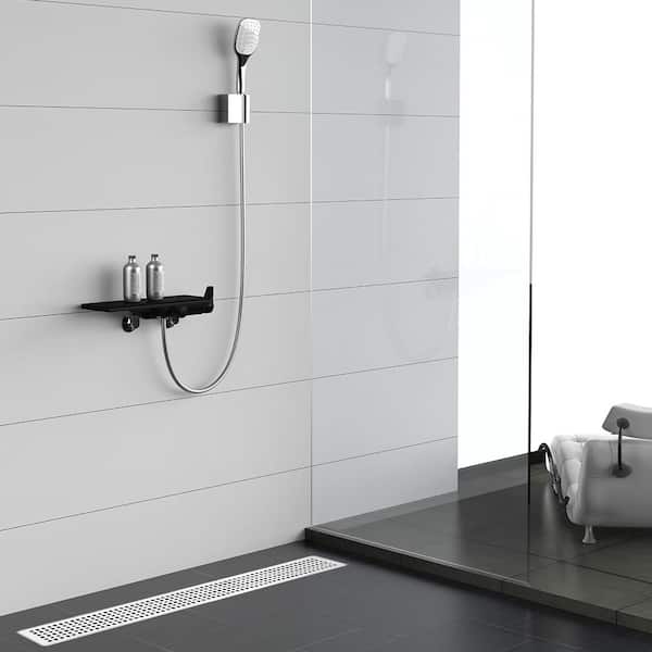24 in. Linear Stainless Steel Shower Drain - Square Hole Pattern