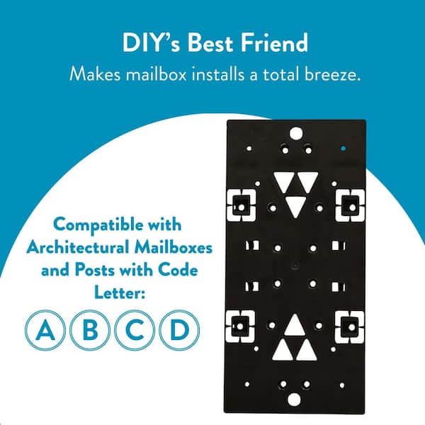 Plastic Mailbox Mounting Board, Black