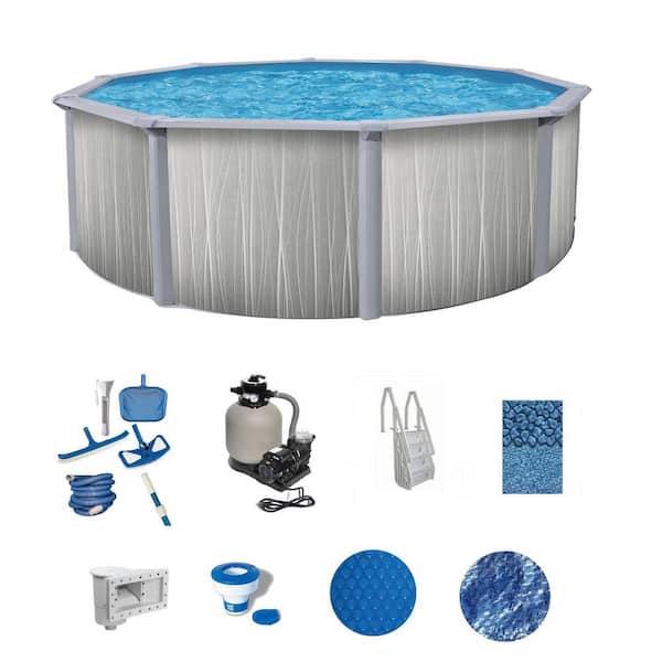 Marion 12 ft. Round 52 in. Deep Hard Sided Above Ground Deluxe Pool Package