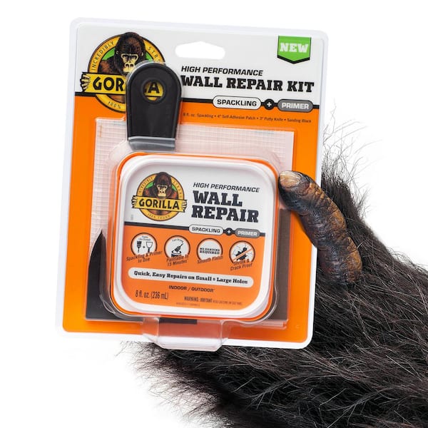Gorilla Wall Repair 8-oz Interior/Exterior White Spackling Kit in