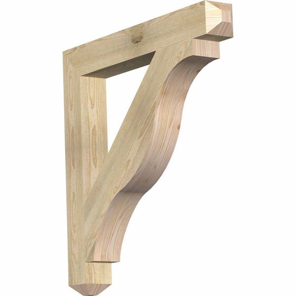 Ekena Millwork 4 in. x 32 in. x 32 in. Douglas Fir Funston Craftsman Rough Sawn Bracket