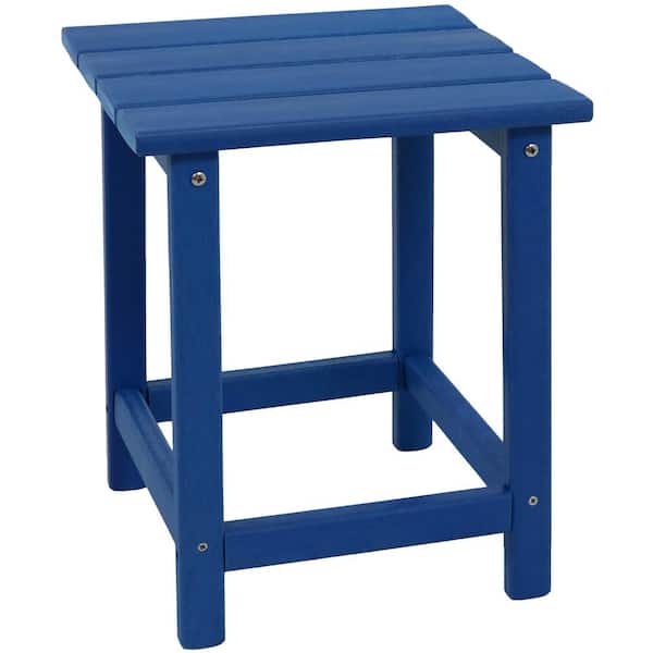Sunnydaze All-Weather Blue Outdoor Side Table