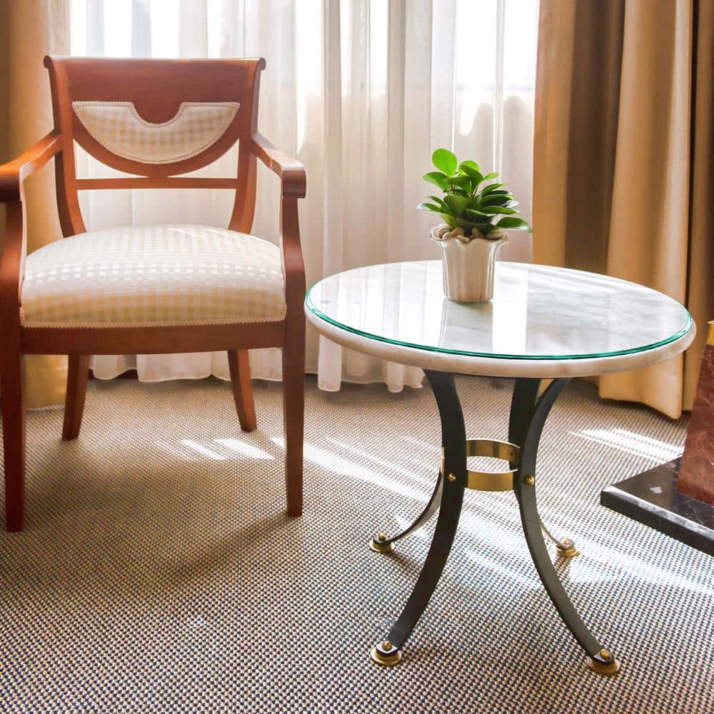 36" Clear Tempered Glass Round Table Top with Ogee Edge