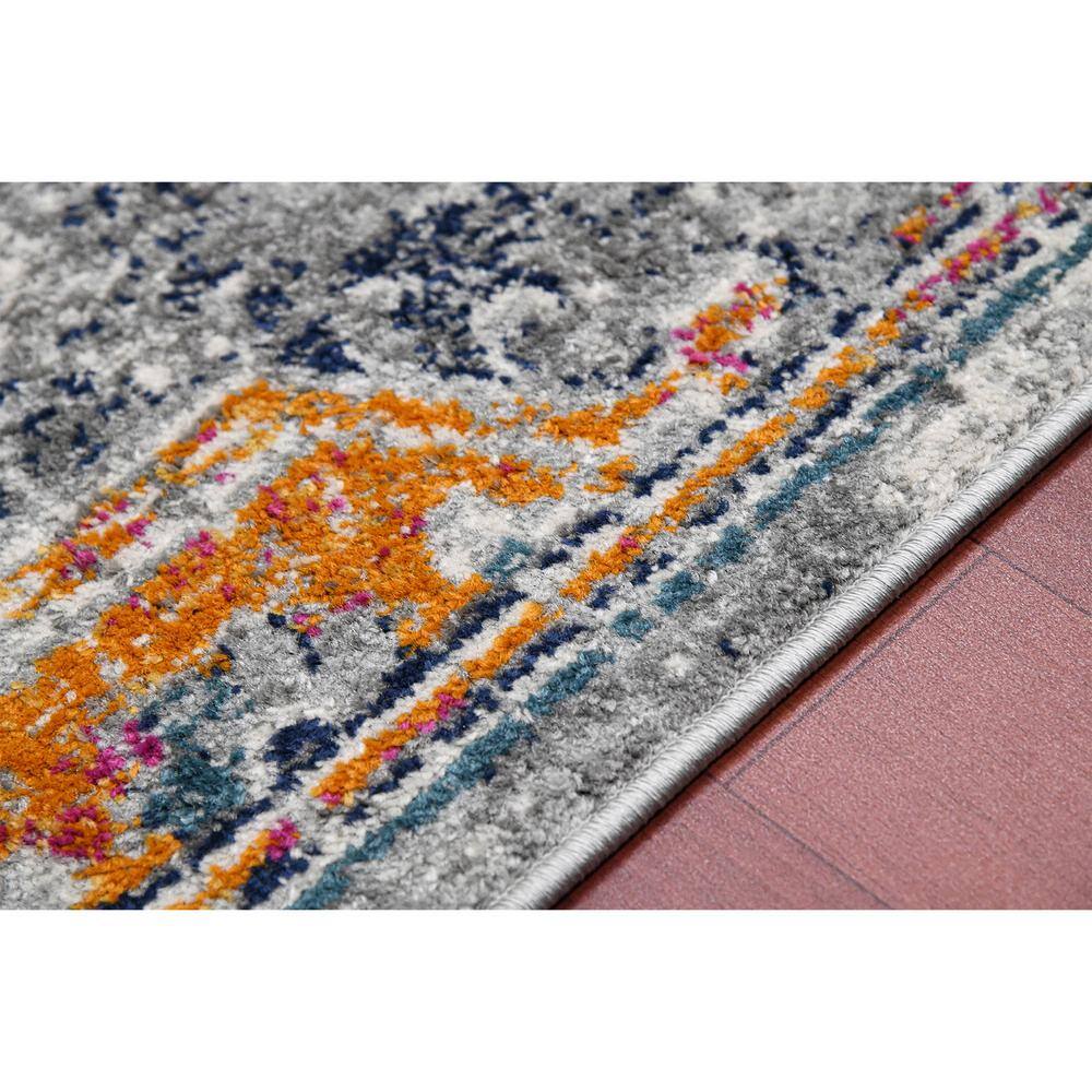 Montana Blue and Orange Rectangular Geometric Area Rug