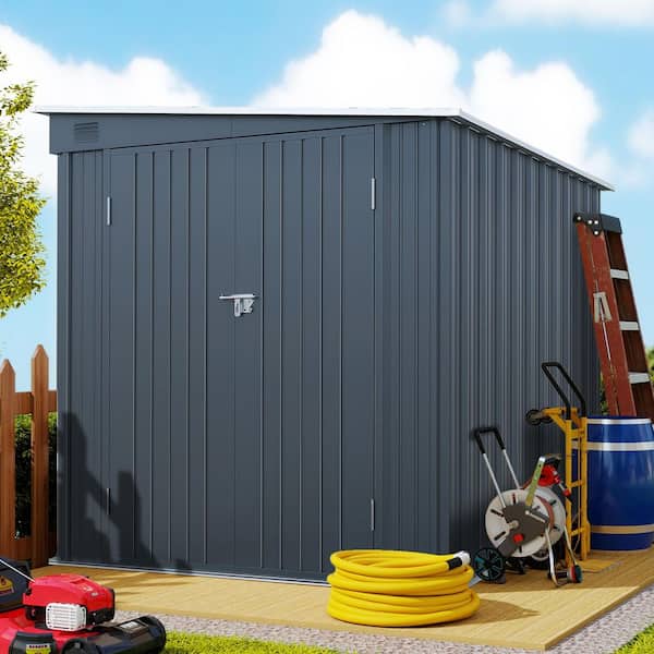 8 ft. W x 6 ft. D Metal Storage Shed with Vents for Garden and Backyard (40 sq. ft.)