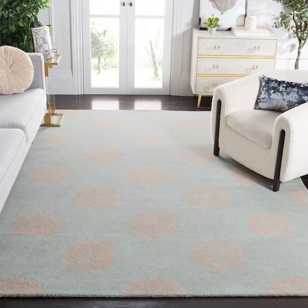 Soho 12 ft. x 18 ft. Turquoise/Yellow Geometric Area Rug