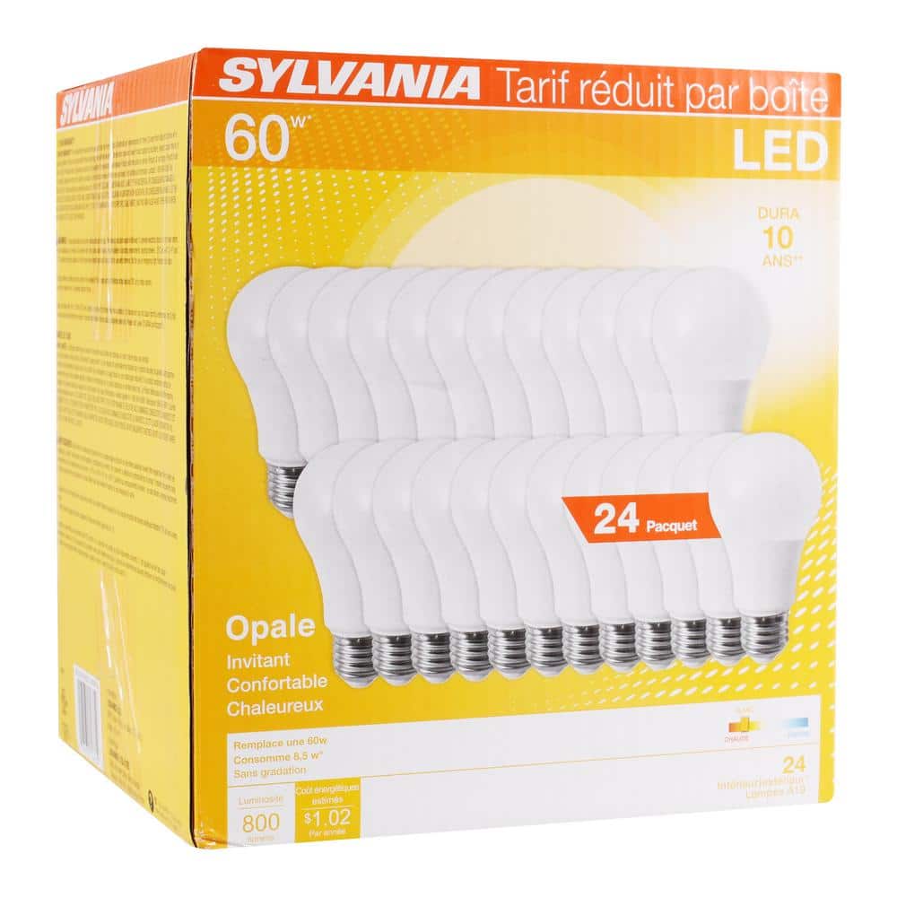 Sylvania 8.5W Soft White LED Light Bulbs, Pack of 24
