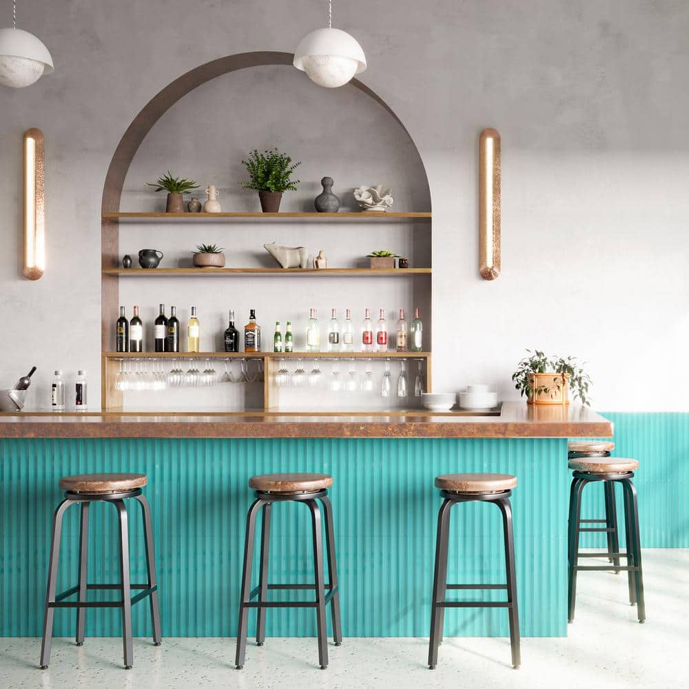 Teal Green Glazed Ceramic Subway Wall Tile 4.43'' x 17.62''