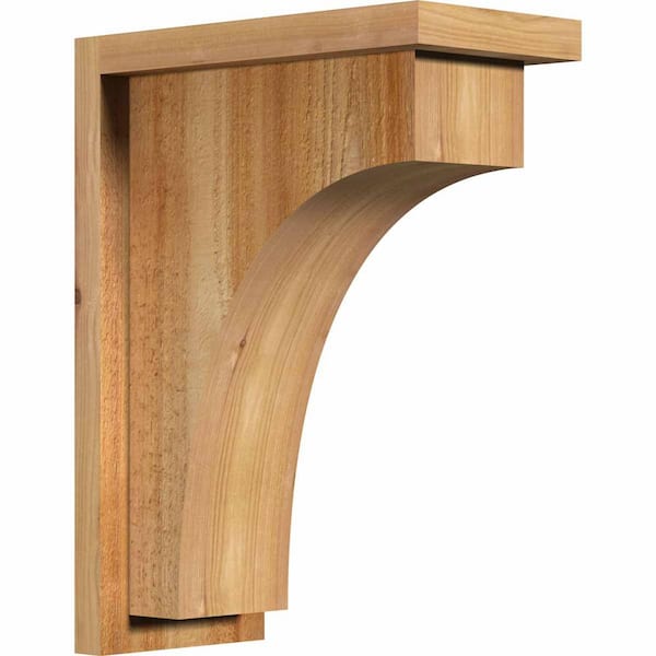 Ekena Millwork 6 in. x 12 in. x 16 in. Western Red Cedar Huntington Rough Sawn Corbel with Backplate