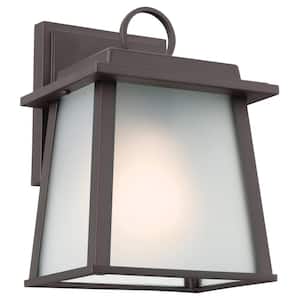 Noward 8.75 in. 1-Light Olde Bronze Outdoor Hardwired Wall Lantern Sconce with No Bulbs Included (1-Pack)