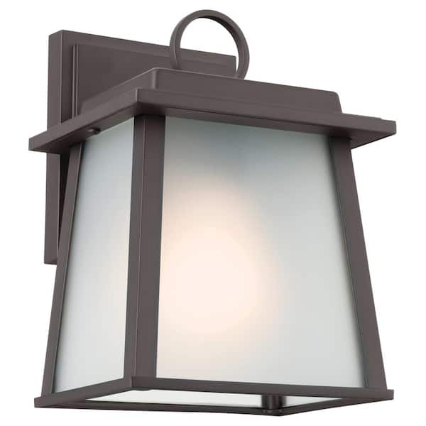 KICHLER Noward 8.75 in. 1-Light Olde Bronze Outdoor Hardwired Wall Lantern Sconce with No Bulbs Included (1-Pack)