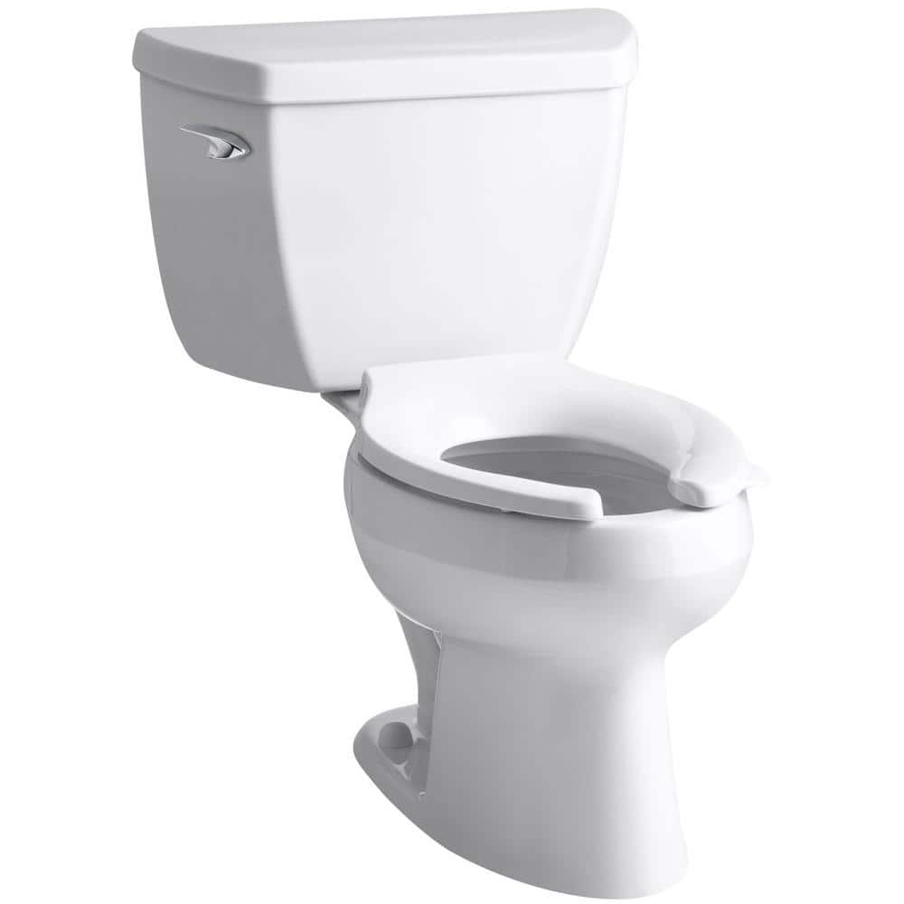 KOHLER Wellworth 12 in. Rough In 2-Piece 1.6 GPF Single Flush Elongated Toilet in White Seat Not Included