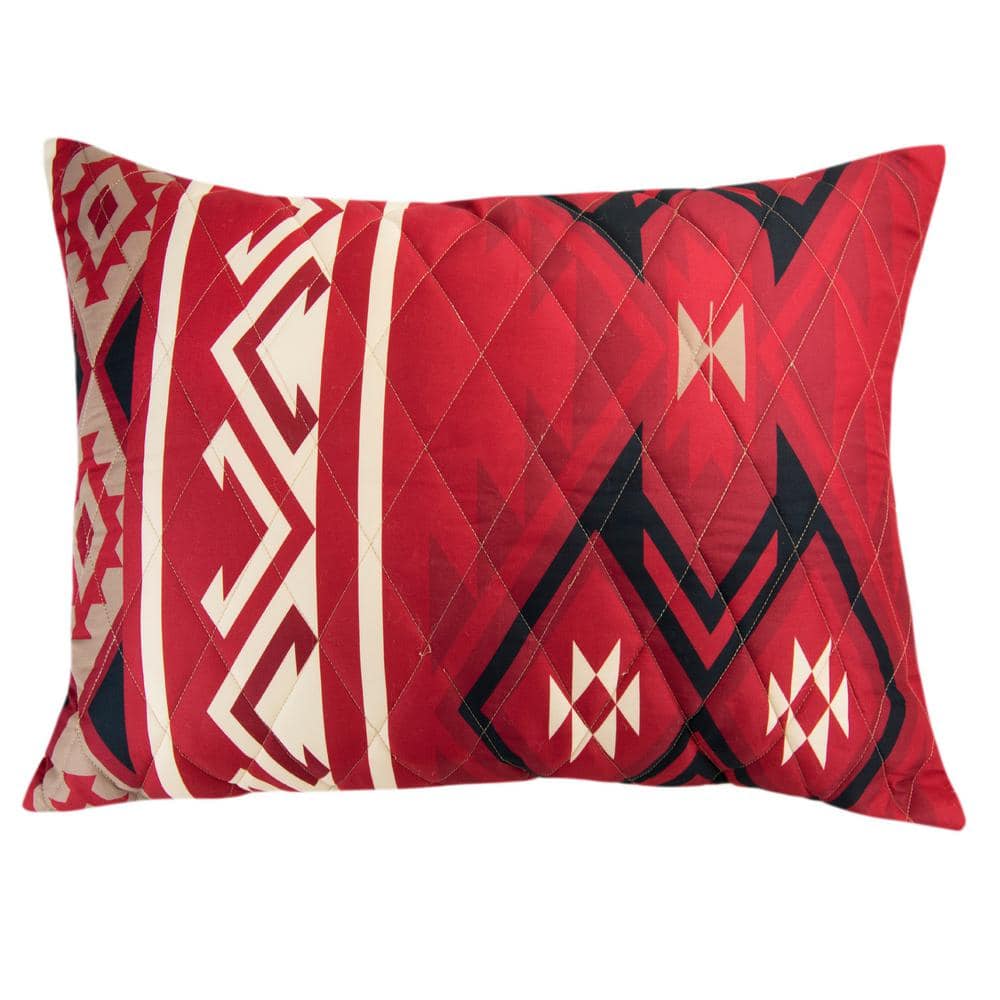 Mesa Red Reversible Microfiber Twin Quilt Set