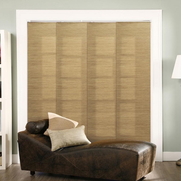 Chicology Panel Track Blinds French Sandalwood Cordless Light Filtering Adjustable with 22 in Slats Up to 80 in. W x 96 in L