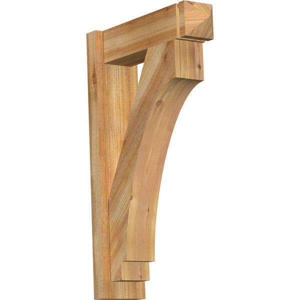 Ekena Millwork 6 in. x 32 in. x 20 in. Western Red Cedar Imperial Arts and Crafts Rough Sawn Outlooker