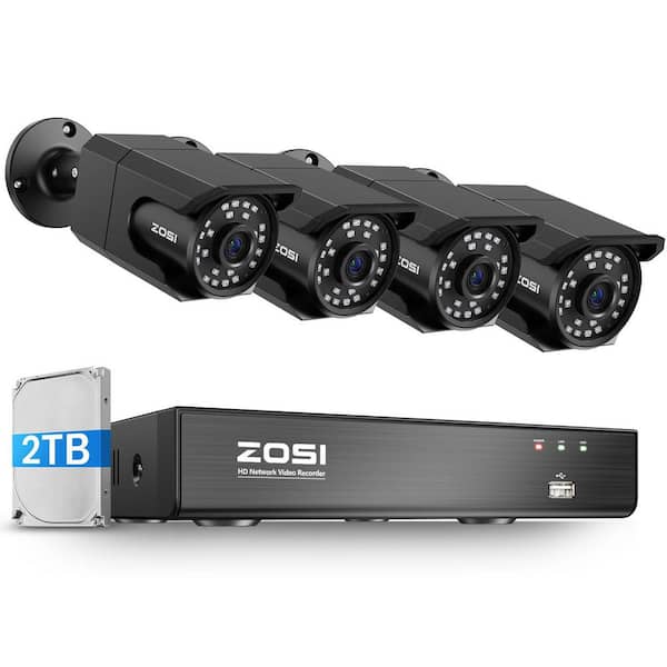 4K Ultra HD 8-Channel 2TB PoE NVR Security System with 4-Wired 8MP Outdoor Audio Cameras