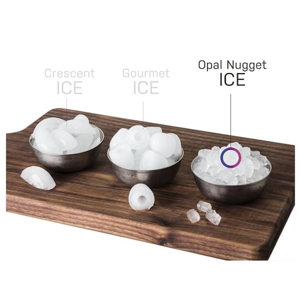 Opal 24 lb Portable Nugget Ice Maker in Black Stainless, with Side Tank,  and WiFi connected