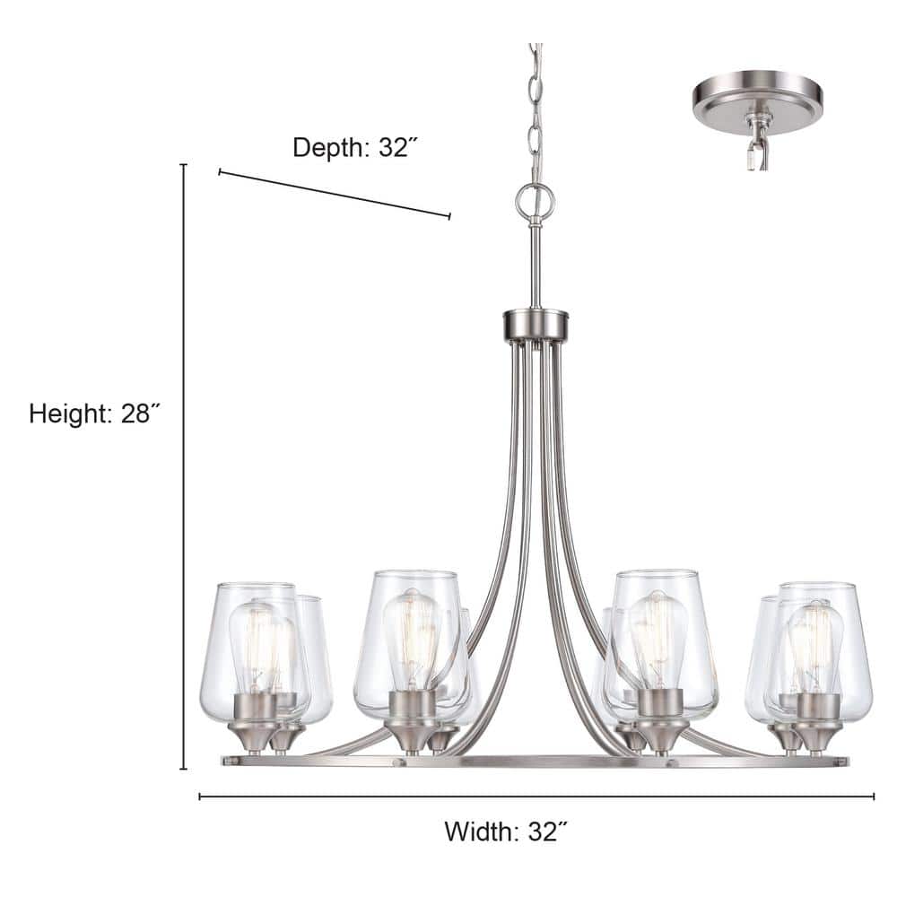 Ashford Modern Gold 8-Light Wagon Wheel Chandelier