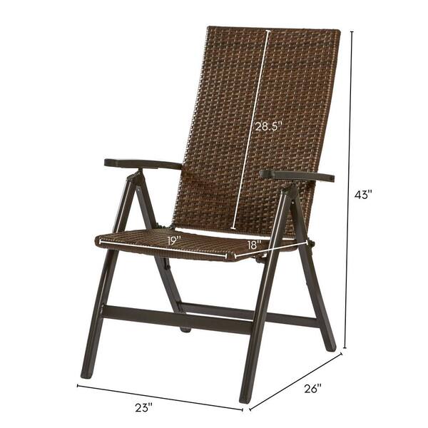 Outdoor PE Wicker Foldable Reclining Chair with Seat Cushion Sunbeam
