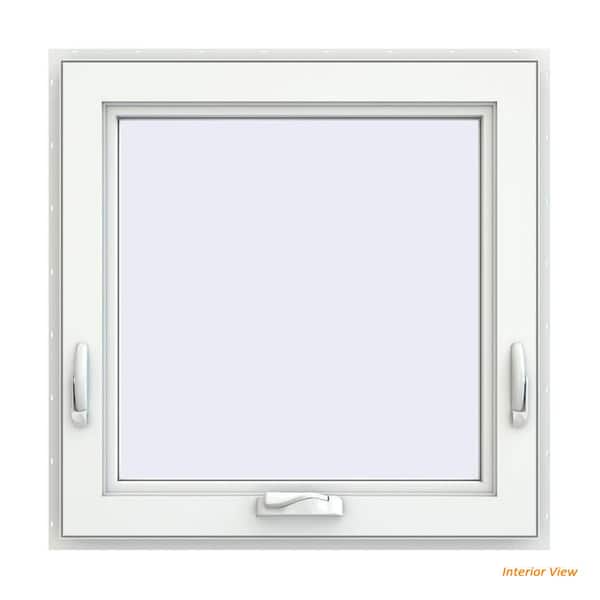 35.5 in. x 35.5 in. V-4500 Series White Vinyl Awning Window with Fiberglass Mesh Screen