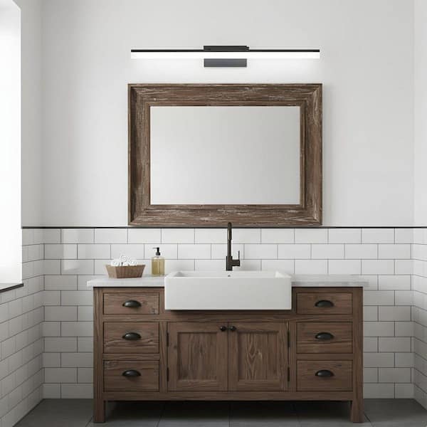 31.5 in. 1 Light Black LED Vanity Light Bar with 5-CCT Adjustable Switch