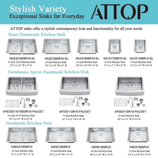 Have a question about Attop Brushed Stainless Steel 32 in. Double
