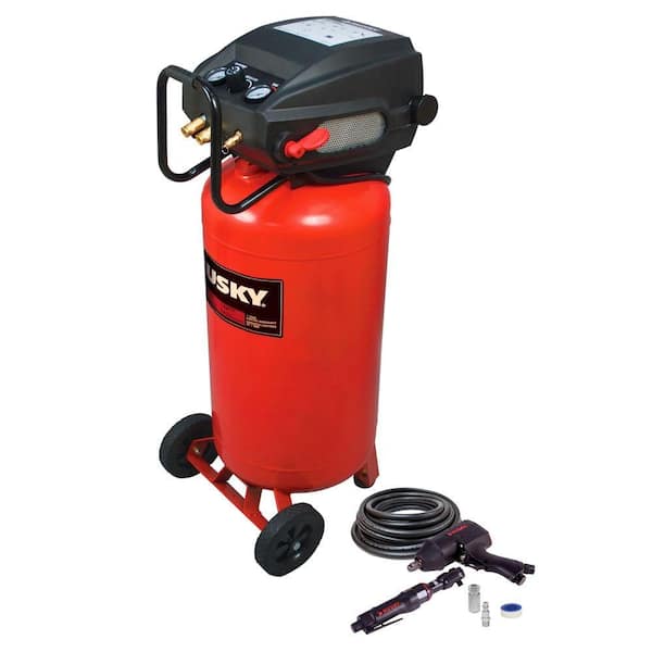 Husky 26 gal. Portable Electric Air Compressor with 2 Air Tools