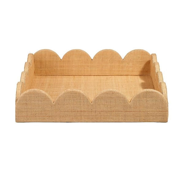 Rori Brown Raffia 15 in. Decorative Accessory Tray