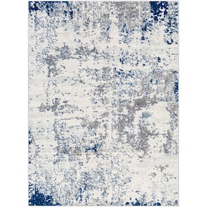 Yamikani Navy 5 ft. 3 in. x 7 ft. 3 in. Abstract Distressed Area Rug