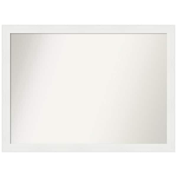 Amanti Art Vanity White Narrow 41.5 in. x 30.5 in. Custom Non-Beveled Recycled Polystyrene Framed Bathroom Vanity Wall Mirror
