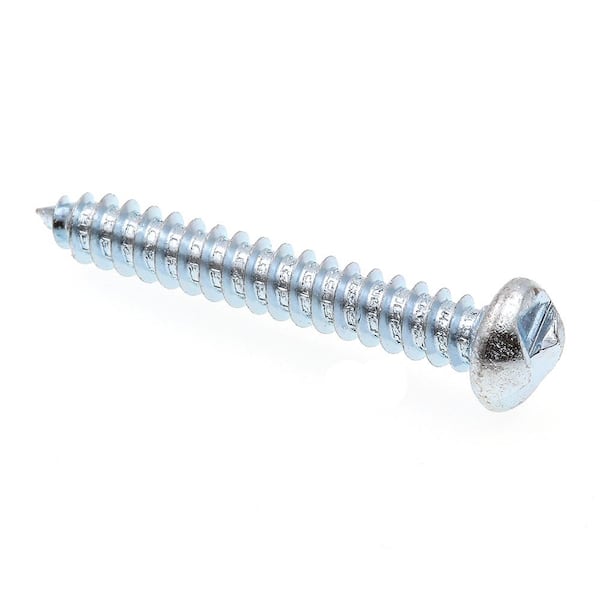 #12 x 1-1/2 in. Zinc Plated Steel Round Head 1-Way Sheet Metal Screws (100-Pack)