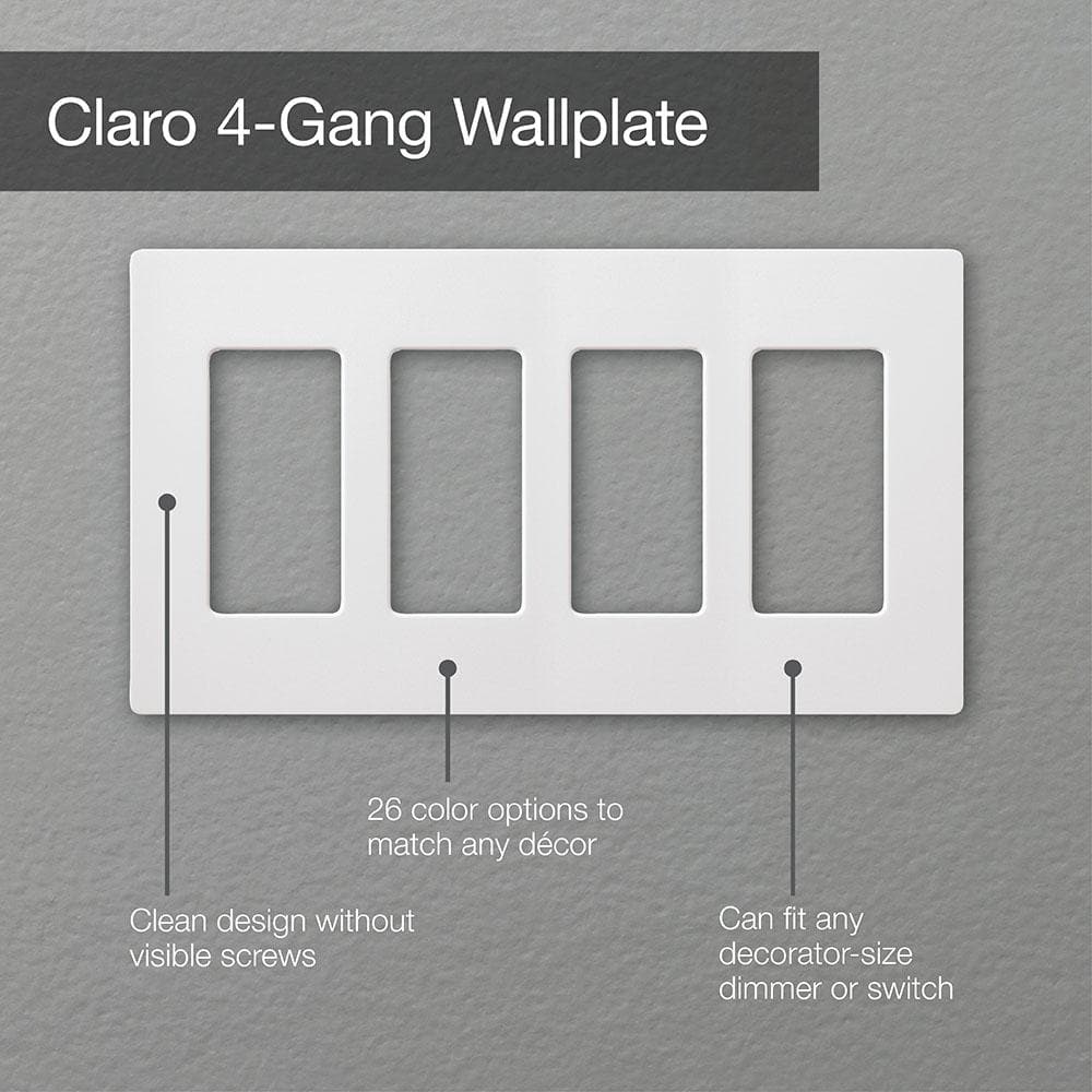 White Gloss 4-Gang Decorator Rocker Wall Plate
