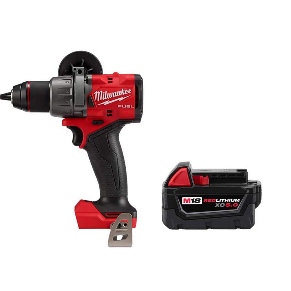 Milwaukee M18 FUEL 18V Lithium-Ion Brushless Cordless 1/2 in. Drill/Driver  with XC 5.0 Ah Battery 2903-20-48-11-1850 The Home Depot
