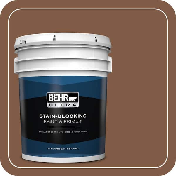 BEHR ULTRA 5 gal. #T12-2 Stagecoach Satin Enamel Exterior Paint & Primer