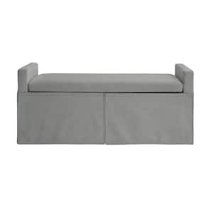 Cierra Light Grey Bench Upholstered Linen 50.2 L x 19.6 W x 22 H