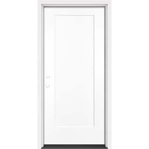 Performance Door System 36 in. x 80 in. Logan Right-Hand Inswing White Smooth Fiberglass Prehung Front Door