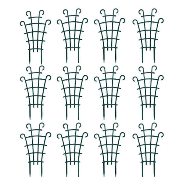 10.2 in. H Dark Green Mini Climbing Plant Trellis Flower Pots Support (12-Pack)