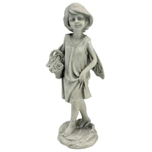 10 in. H Rose Garden Fairy with Basket Statue