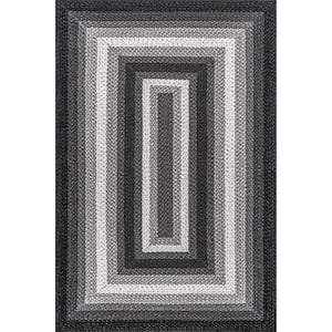Sammy Braided Ombre Charcoal 4 ft. x 6 ft. Indoor/Outdoor Area Rug