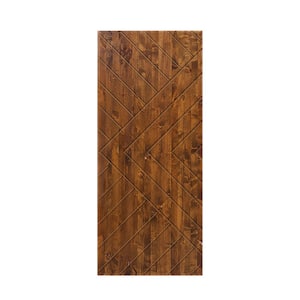 30 in. x 96 in. Hollow Core Textured Walnut Stained Wood Interior Door