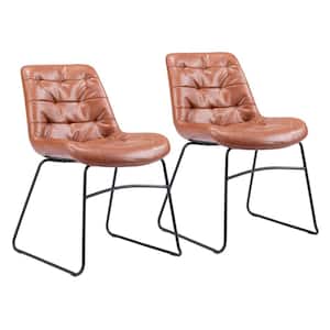 Tammy Vintage Brown 100% Polyurethane Dining Chair Set - (Set of 2)