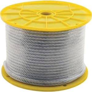 CABLE SOUPLE 7X7 D3/5 EN ACIER GALVA GAINE PVC JAUNE FLUO