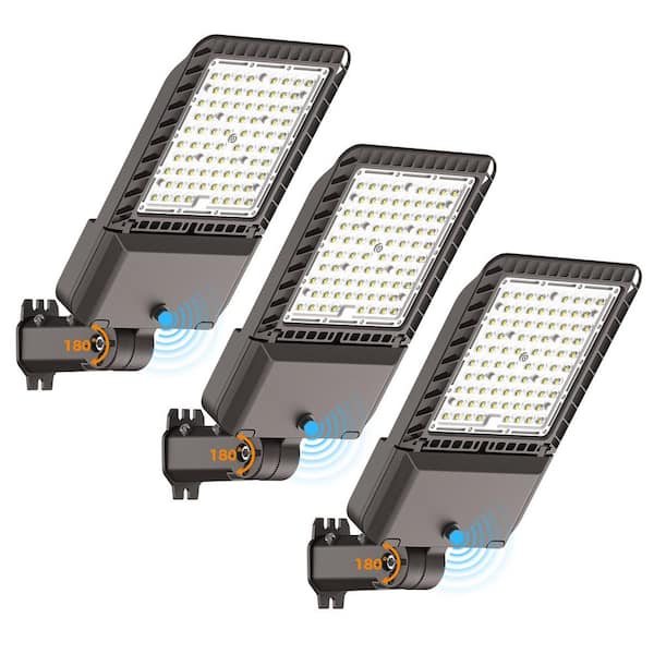 240-Watt Equivalent Outdoor Integrated LED Parking Lot Area Light 60000LM 6000K Dusk-to-Dawn IP65 Street Light (3-Pack)