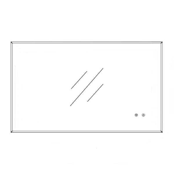 JimsMaison 40 in. W x 24 in. H Large Rectangular Frameless Anti-Fog Wall Mounted Bathroom Vanity Mirror in Silver