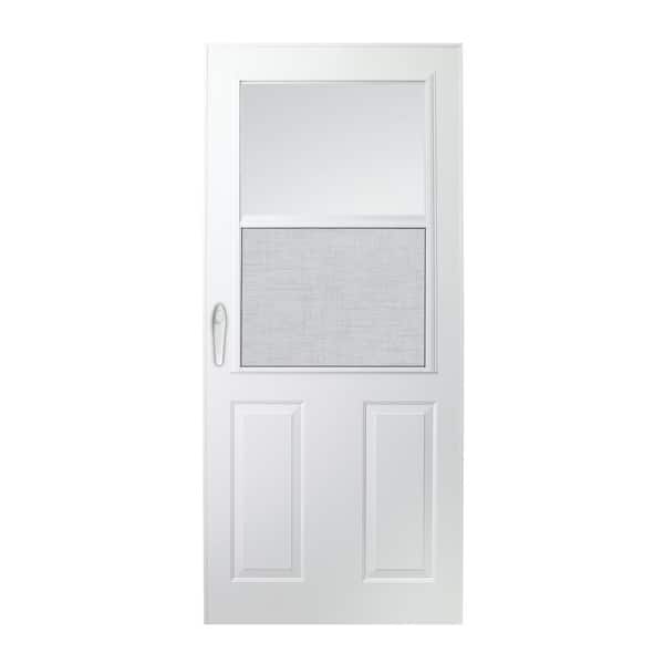 Andersen 200 Series 32 in. x 80 in. White Universal 1/2 Light High-View Aluminum Storm Door with White Handleset