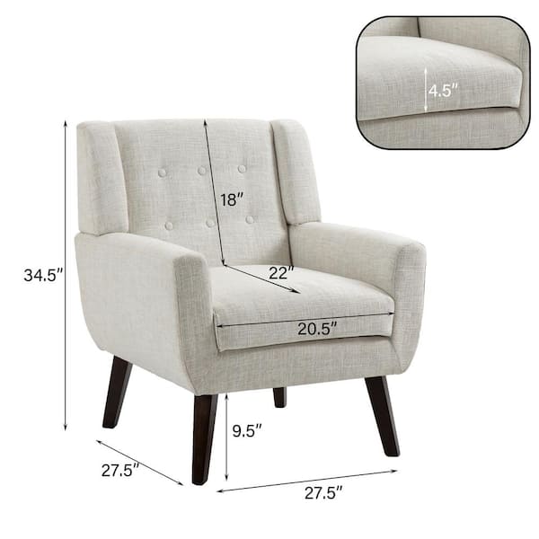 Uixe Beige Upholstery Arm Chair (Set of 1) FOP-SF-BG - The Home Depot