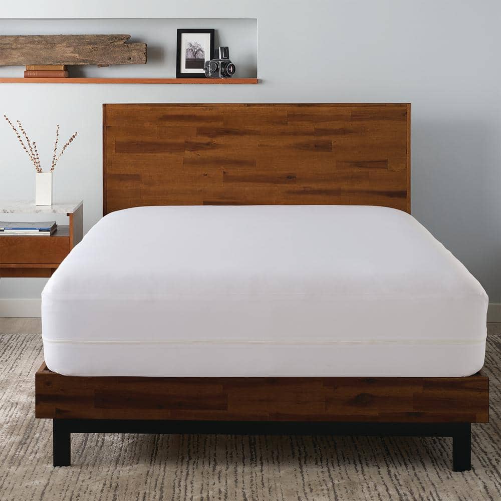 Twin White Waterproof Allergy-Free Zipper Mattress Encasement