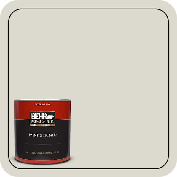 BEHR PREMIUM PLUS 1 qt. #N350-1 Hazy Trail Flat Exterior Paint & Primer