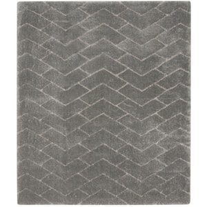 Dreamy Shag Grey 8 ft. x 10 ft. Abstract Contemporary Area Rug