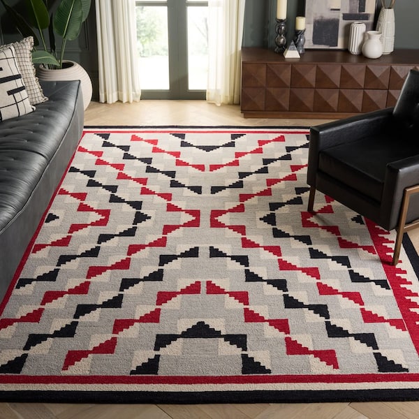 Kenya 8 ft. x 10 ft. Red/Black Tribal Area Rug